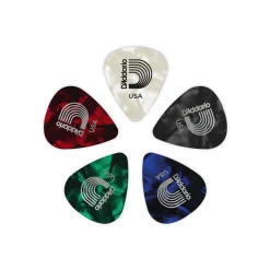 D'Addario Assorted Classic Pearl Celluloid Guitar Picks, 25-Pack