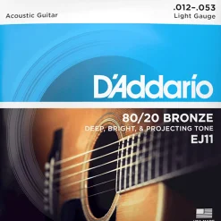 D'Addario EJ11 80/20 Bronze Guitar String Set, Light