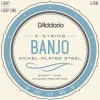 D'Addario EJ60 Nickel Wound 5-String Banjo String Set, Light