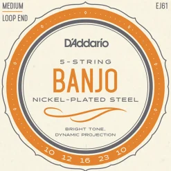 D'Addario EJ61 Nickel Wound 5-String Banjo String Set, Medium