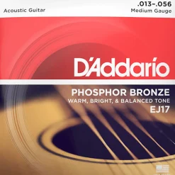 D'Addario EJ17 Phosphor Bronze Acoustic Guitar String Set, Medium