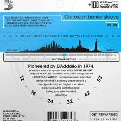 D'Addario EJ16 Phosphor Bronze Acoustic Guitar Strings, Light