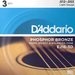 D'Addario EJ16 Phosphor Bronze Acoustic Guitar Strings, Light