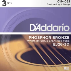 D'Addario EJ26 Phosphor Bronze Acoustic Guitar Strings, Custom Light