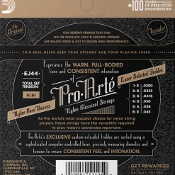 D'Addario EJ44 Pro-Arté Nylon Classical Guitar String Set, Extra Hard