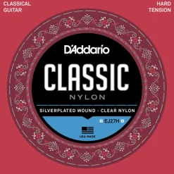 D'Addario EJ27H Student Nylon Classical Guitar String Set, Hard