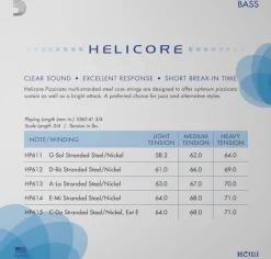 D'Addario Helicore Pizzicato Bass String Set