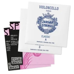 Jargar A & D, Thomastik Spirocore Tungsten G & C Combo Cello String Set