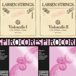 Larsen Soloist A & D, Thomastik Spirocore Tungsten G & C Combo Cello String Set