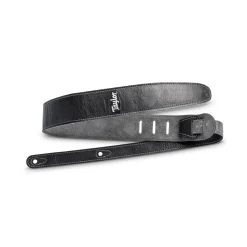 Taylor 2.5" Black Leather Guitar Strap - Black, Suede Back