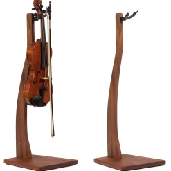 Zither Handcrafted Solid Wood Violin/Viola Stand with Bow Holder