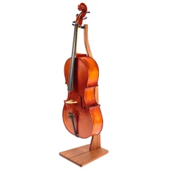 Zither Handcrafted Solid Wood Cello Stand with Bow Holder