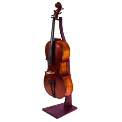Zither Handcrafted Solid Wood Cello Stand with Bow Holder