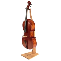 Zither Handcrafted Solid Wood Cello Stand with Bow Holder