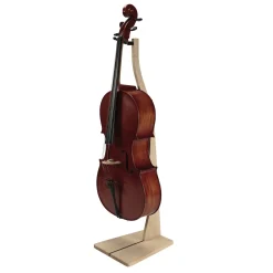 Zither Handcrafted Solid Wood Cello Stand with Bow Holder